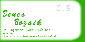 denes bozsik business card